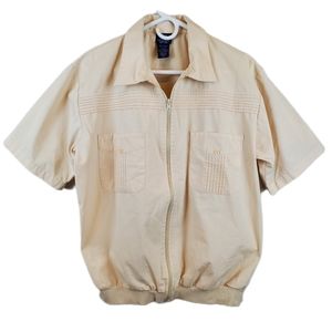 VTG 80s John Blair Zip Up Short Sleeve Bomber Jacket Lightweight Size M Mens